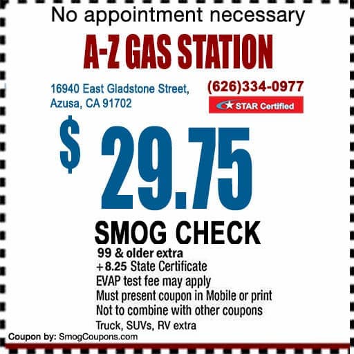 Azusa Smog Check Coupon