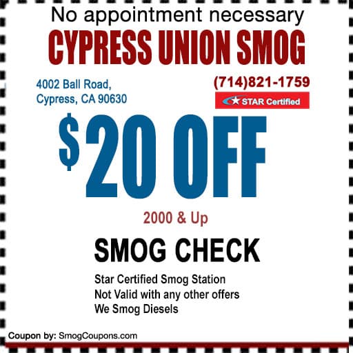 Cypress Smog Check Coupon