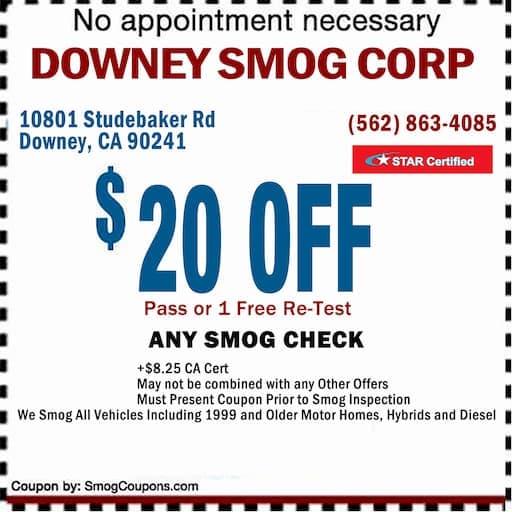 Downey Smog Check Coupon