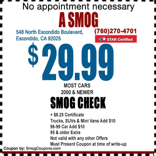 Escondido Smog Coupon