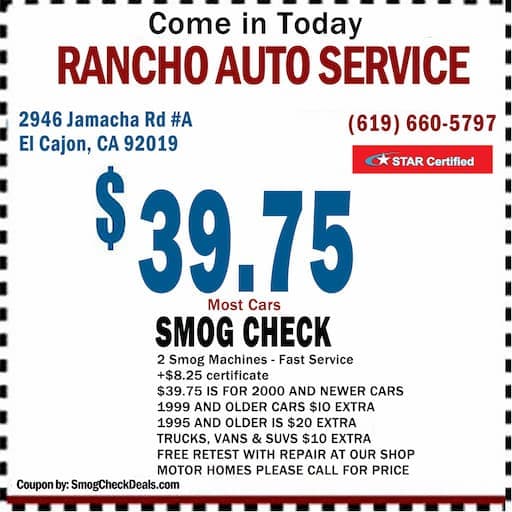 Smog Check Coupon El Cajon