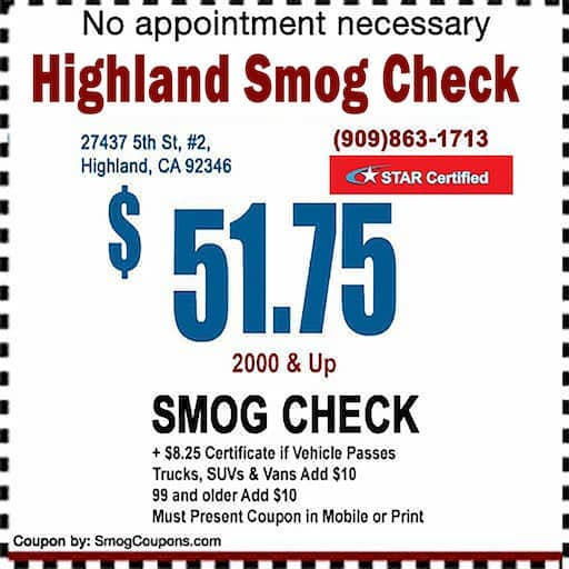 Smog Coupon Highland