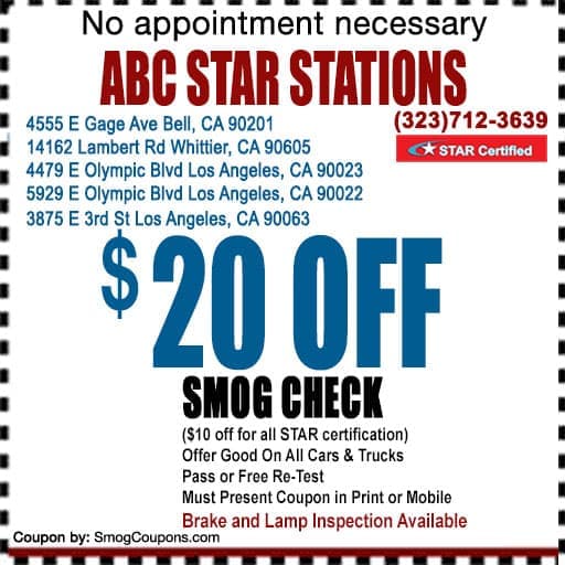 Smog Coupon Los Angeles