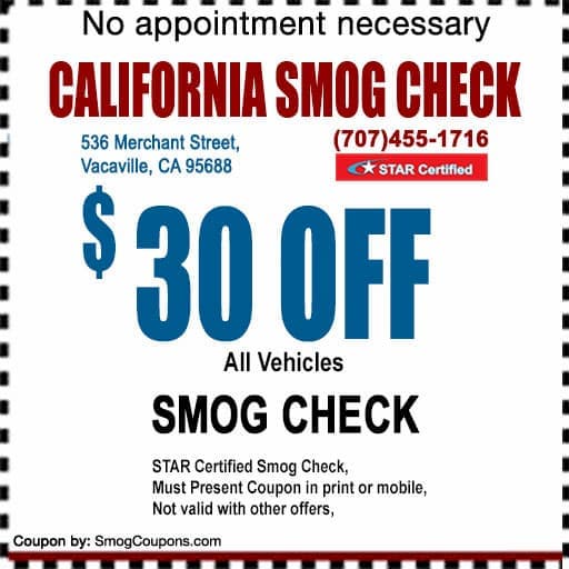 Vacaville Smog Check Coupon